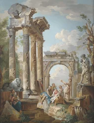 Predica di un apostolo tra le rovine romane